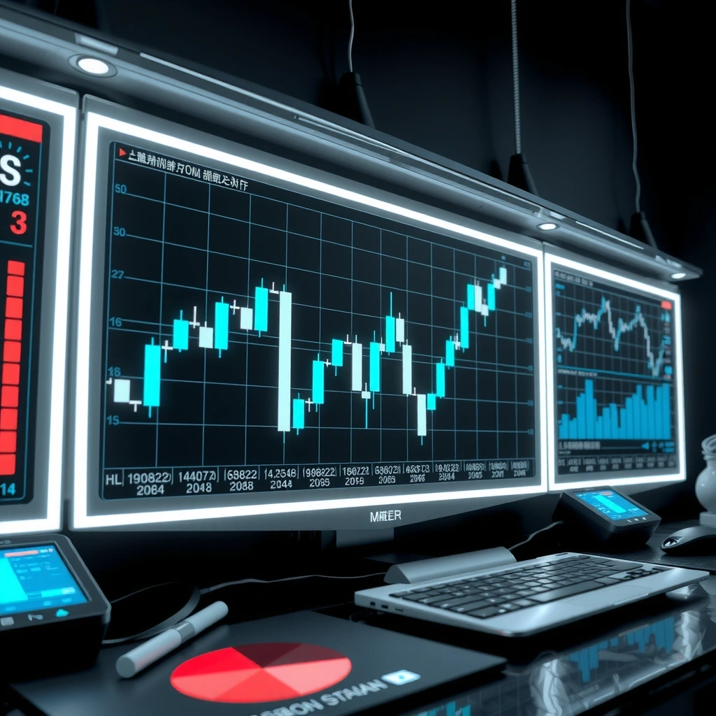 Korean techno-futuristic trading interface