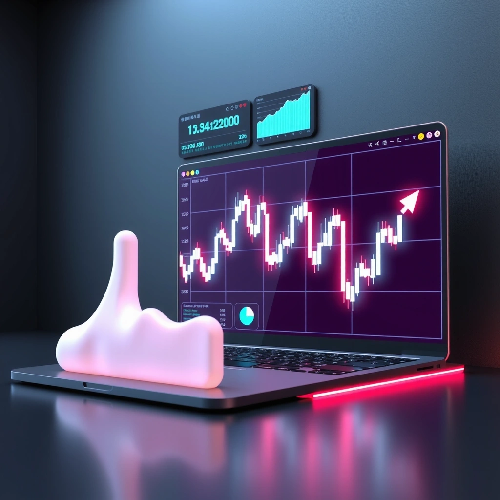 Trading analytics dashboard with candlestick charts